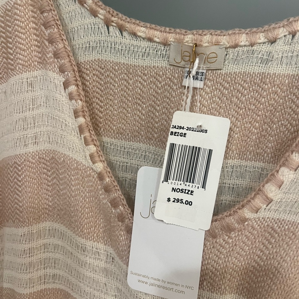 NWT Camila Beige Stripe 100% Organic Cotton Kaftan - Picture 5 of 8